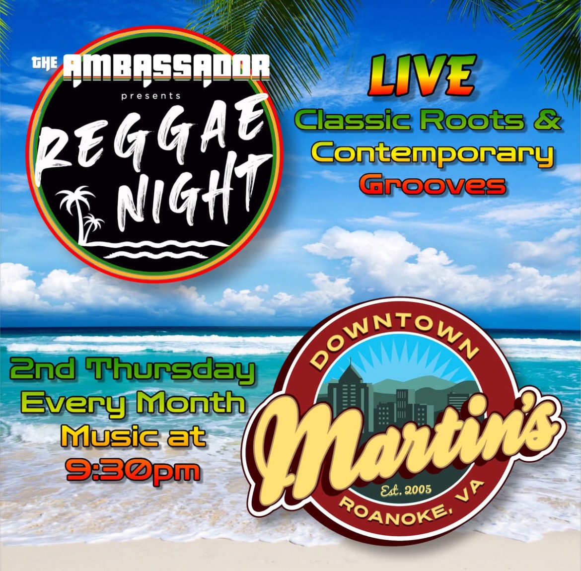 Reggae Night Roanoke VA Downtown Martinis live reggae