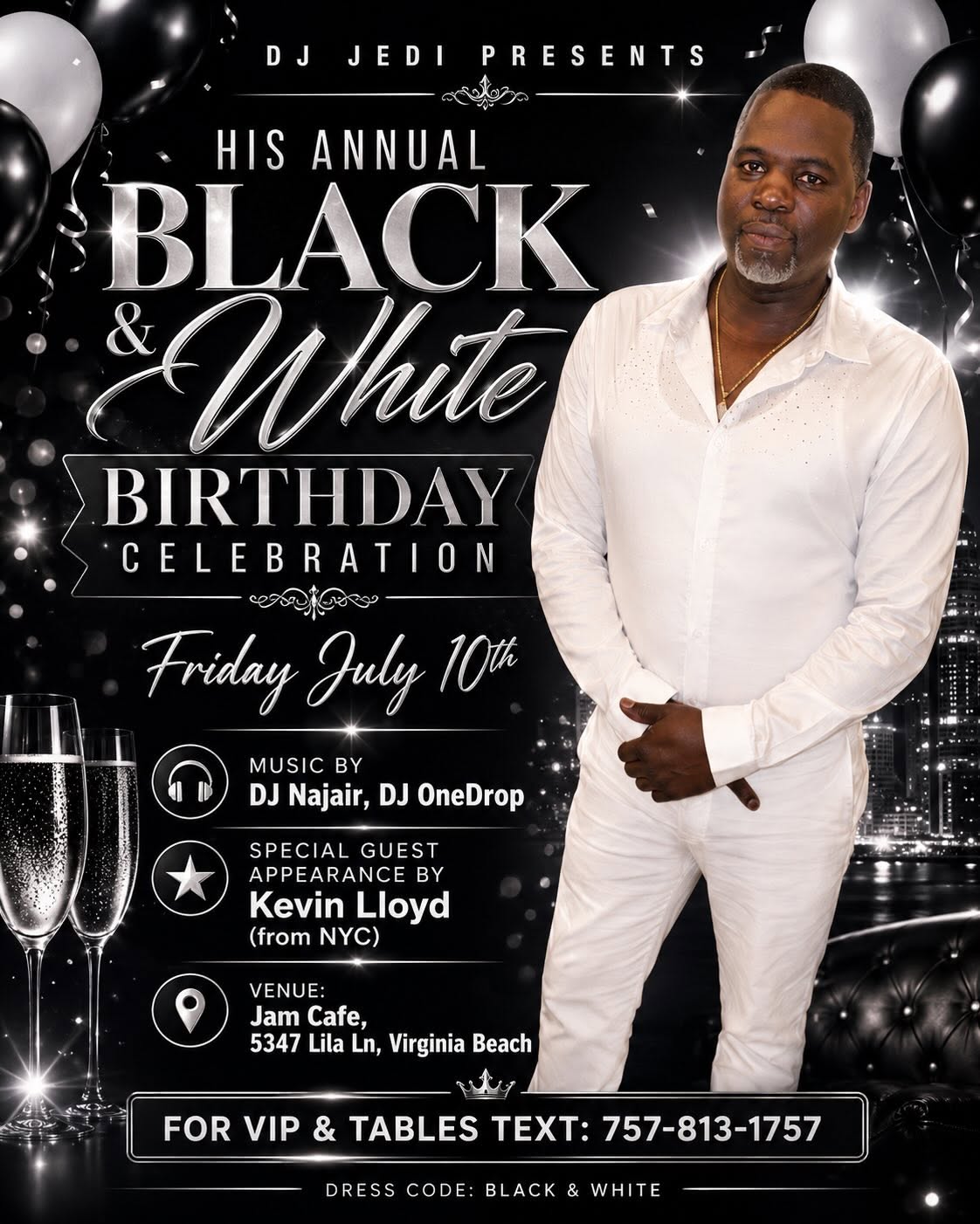 DJ Jedi's Annual Black & White Birthday Celebration at Jam Cafe