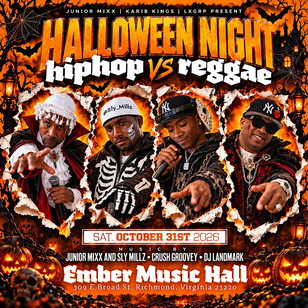 Halloween Night: Hip Hop vs Reggae at Ember Music Hall